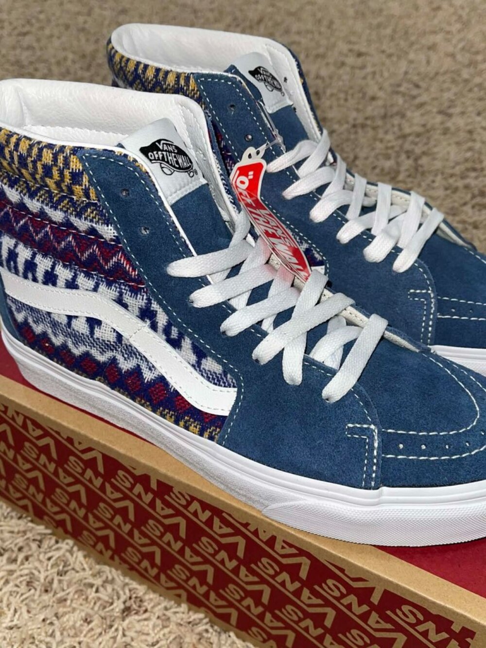 VANS SK8 Hi Fair Isle Sneakers Shoes, Men’s Size 8/Women’s 9.5 (New)